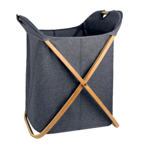 Organizer cesto in tessuto e legno bamboo 44x37x69cm