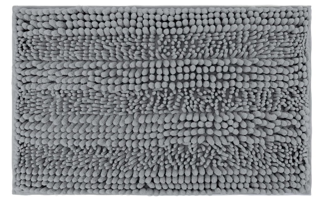 Tappeto da bagno grigio antiscivolo 45x70cm