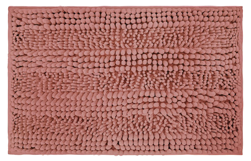 Tappeto da bagno rosa cipria antiscivolo 45x70cm