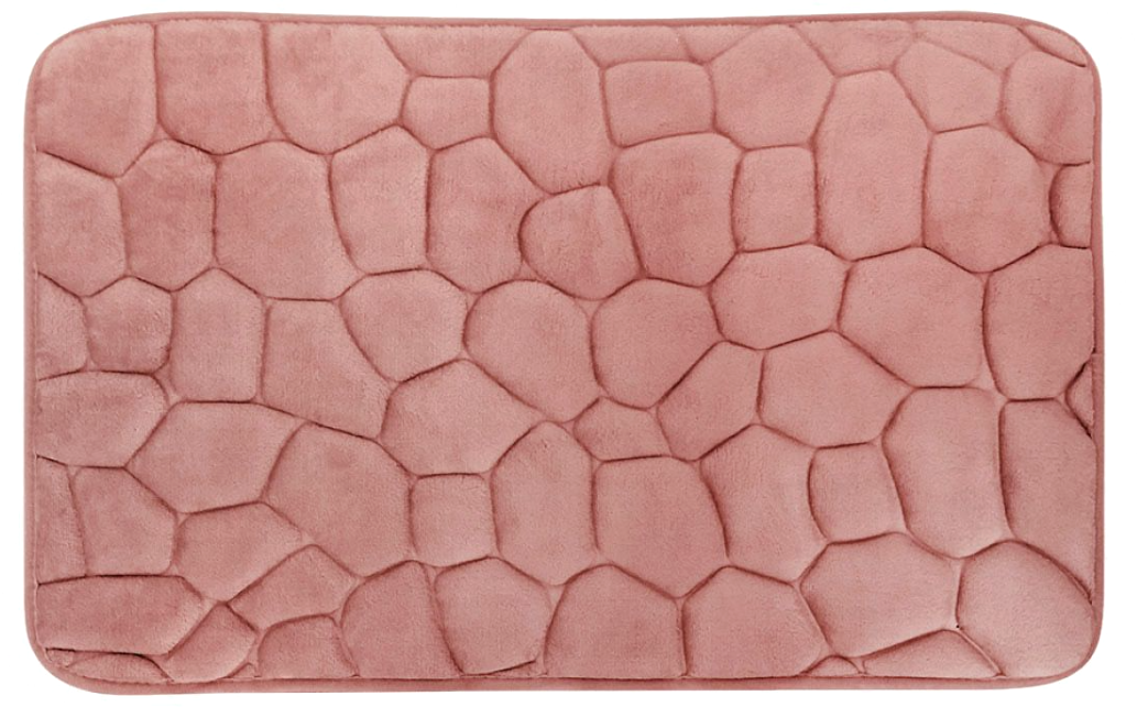 Tappeto da bagno rosa cipria antiscivolo 45x70cm