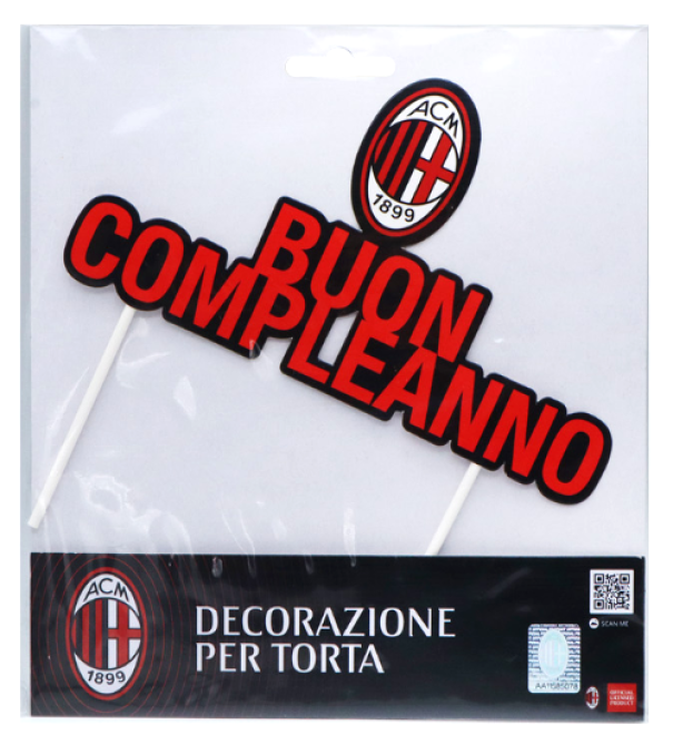 Decorazione torta Milan 18x18cm