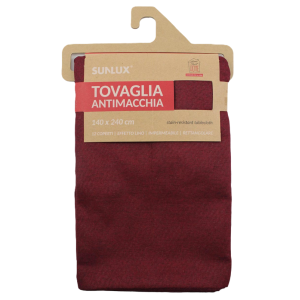 Tovaglia antimacchia 140x240cm bordeaux 12 coperti rettangolare
