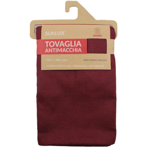 Tovaglia antimacchia 140x180cm bordeaux 6 coperti rettangolare