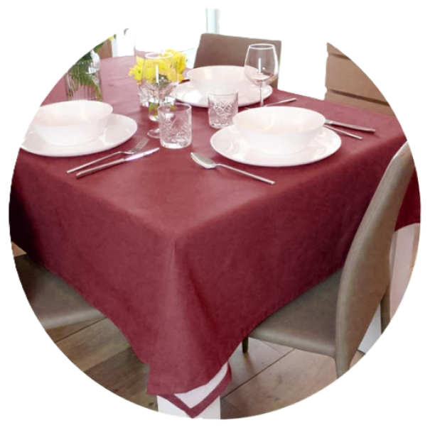 Tovaglia antimacchia 140x140cm bordeaux 4 coperti 