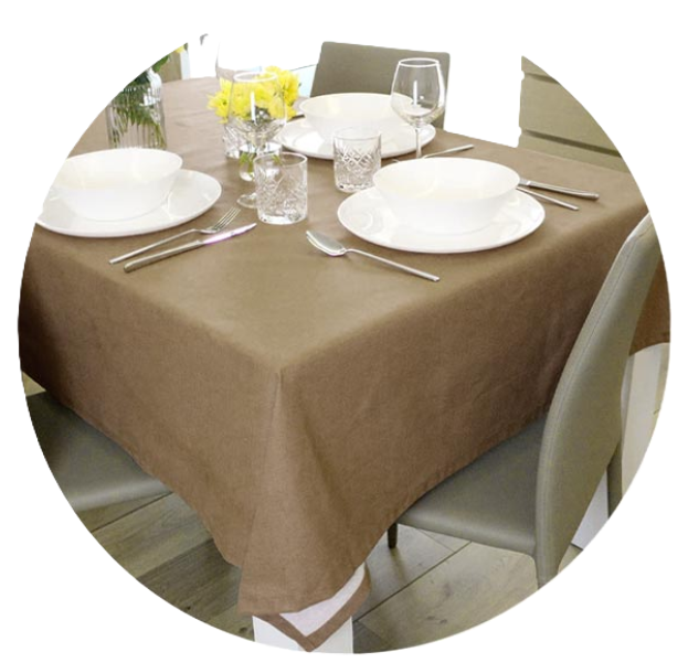 Tovaglia antimacchia beige 140x180cm rettangolare 6 coperti