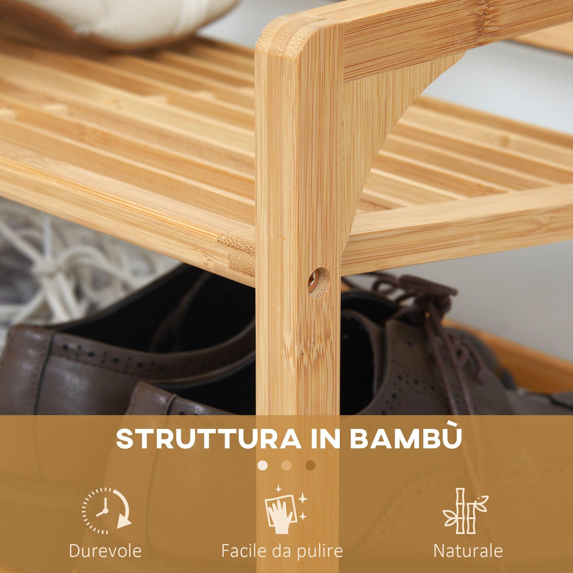 Scarpiera in bamboo 3 ripiani 50x25x46cm