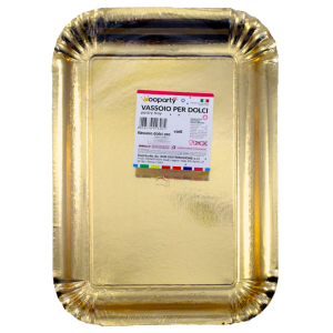 Vassoio per dolci oro 32,5 x 25 cm 12 pz.
