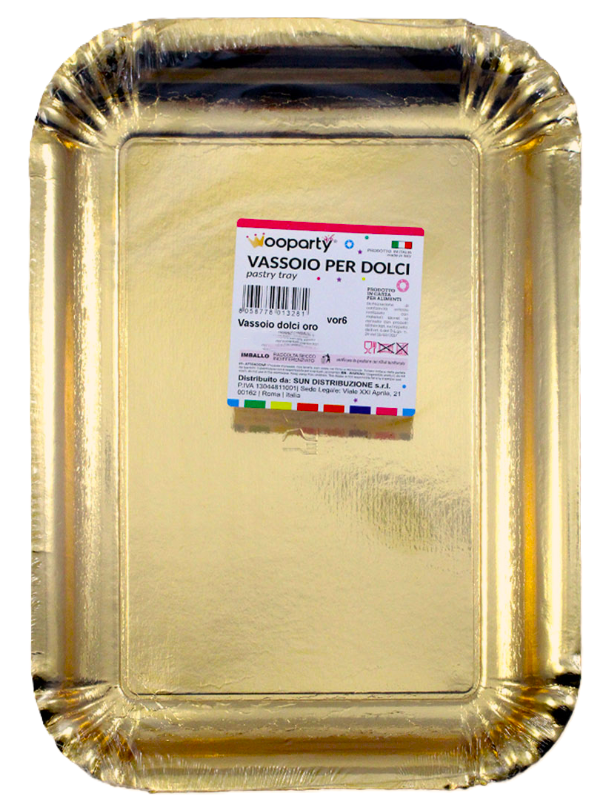Vassoio per dolci oro 32,5 x 25 cm 12 pz.