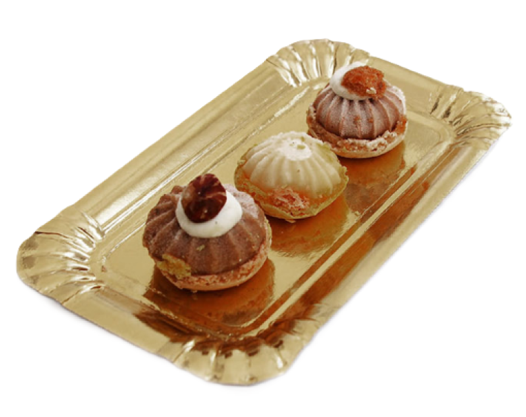 Vassoio per dolci oro 32,5 x 25 cm 12 pz.