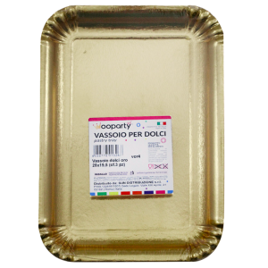 Vassoio per dolci oro 28 x 19,5cm 12 pz.