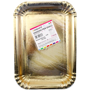 Vassoio per dolci oro 30,5 x 21,5cm 12 pz.