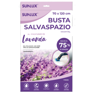 Buste salvaspazio 6pz. trasparenti lavanda 70x120cm