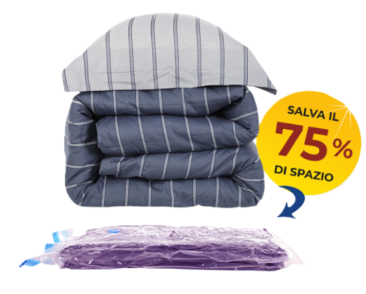 Buste salvaspazio 6pz. trasparenti lavanda 70x120cm