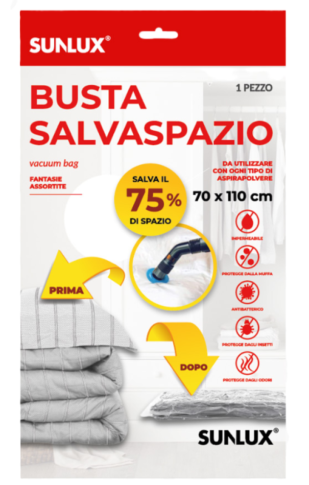 Buste salvaspazio 6pz. 70x110cm fantasia fiori