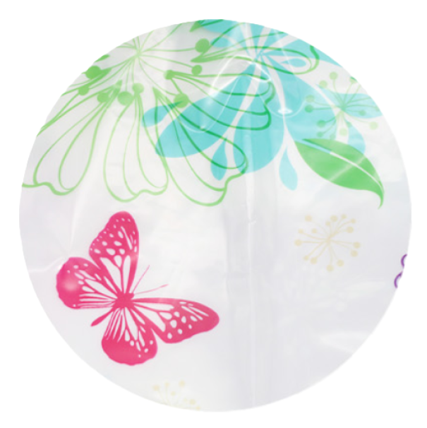 Buste salvaspazio 4pz. fantasia farfalle 50x60cm e pompetta sottovuoto rosa