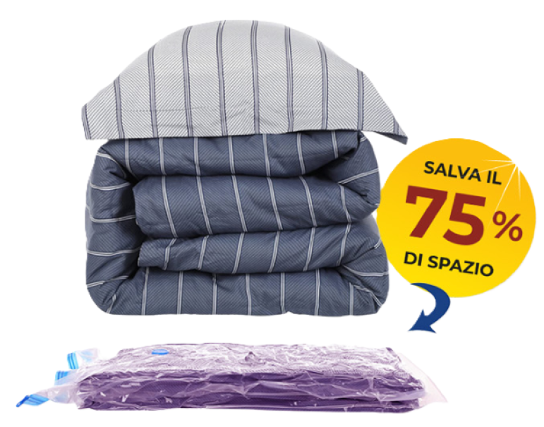 Buste salvaspazio 4pz. trasparenti 70x110 e pompa sottovuoto rosa
