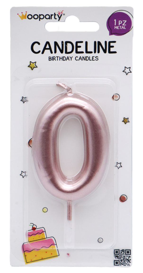 Candelina oro rosa n. 0 8.5cm