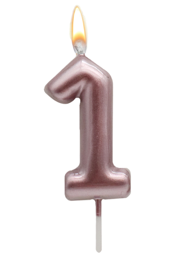 Candelina oro rosa n. 1 8.5cm