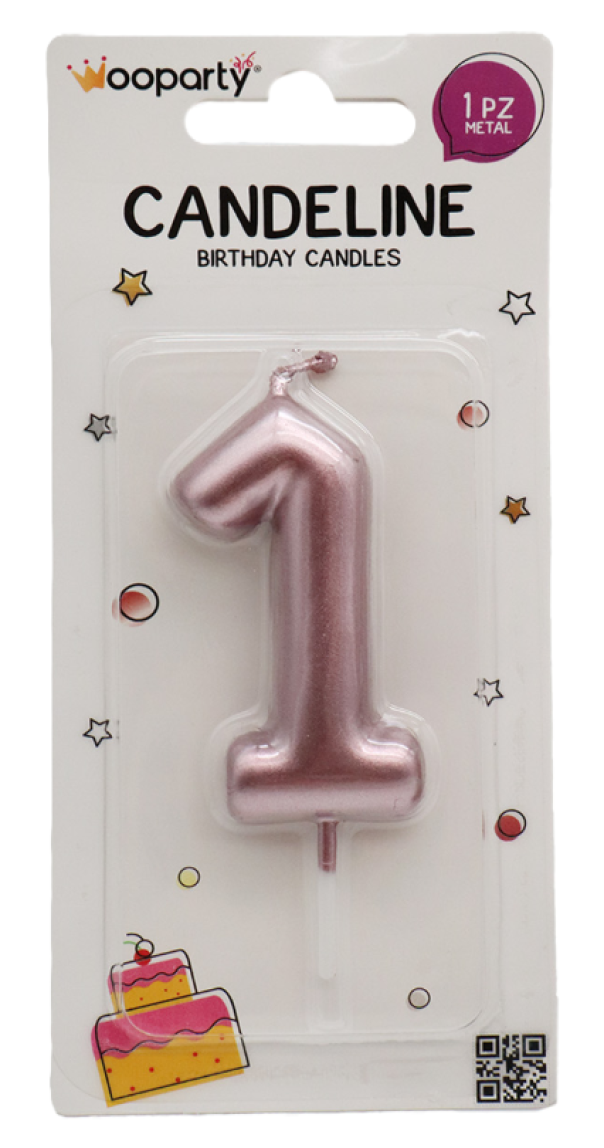 Candelina oro rosa n. 1 8.5cm