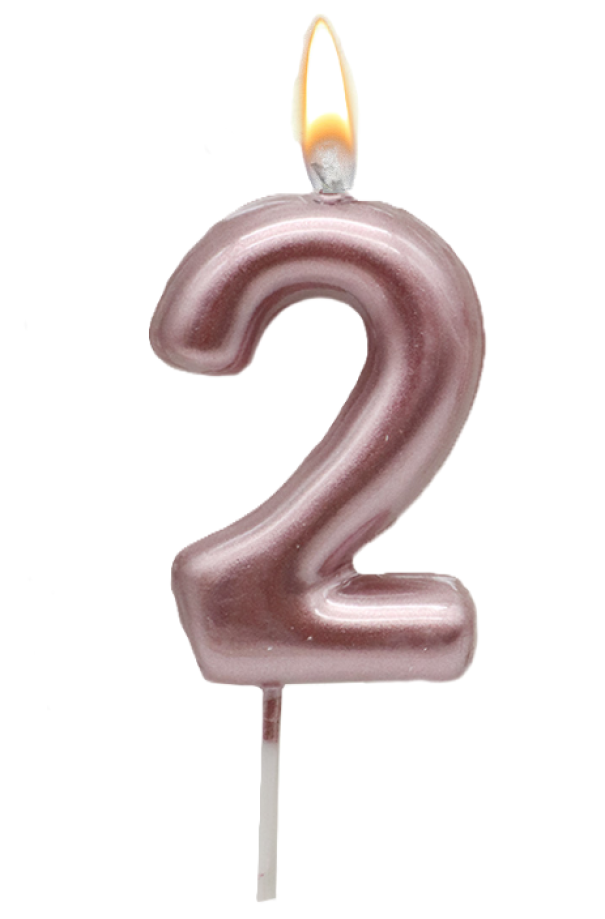 Candelina oro rosa n. 2 8.5cm