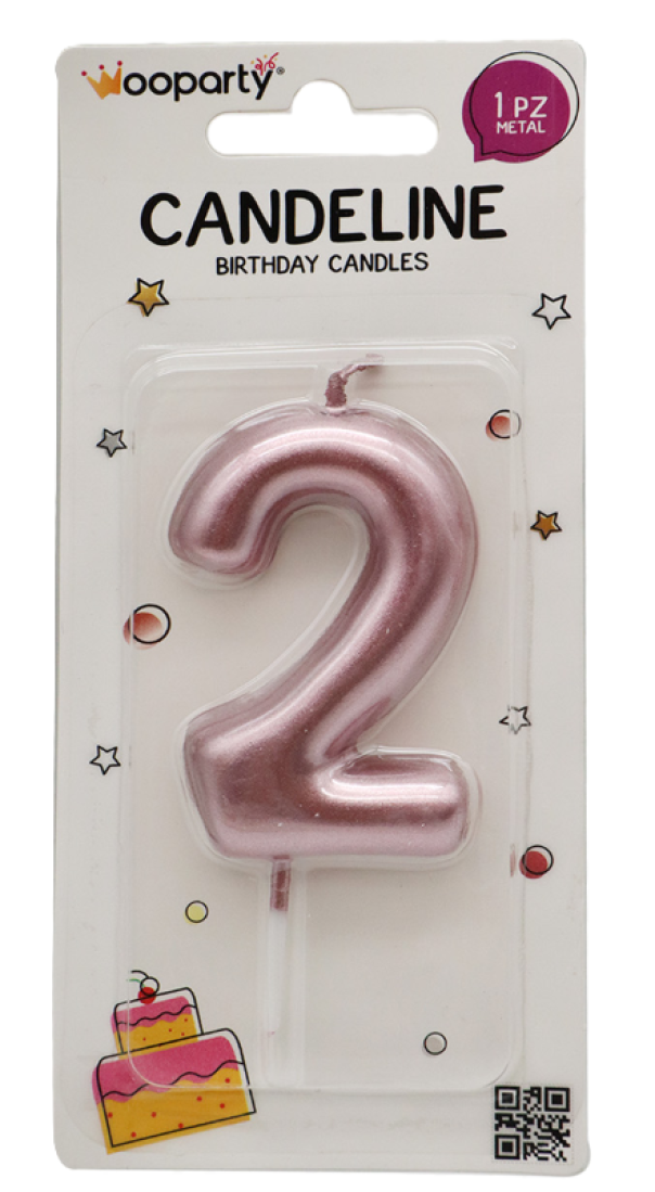 Candelina oro rosa n. 2 8.5cm