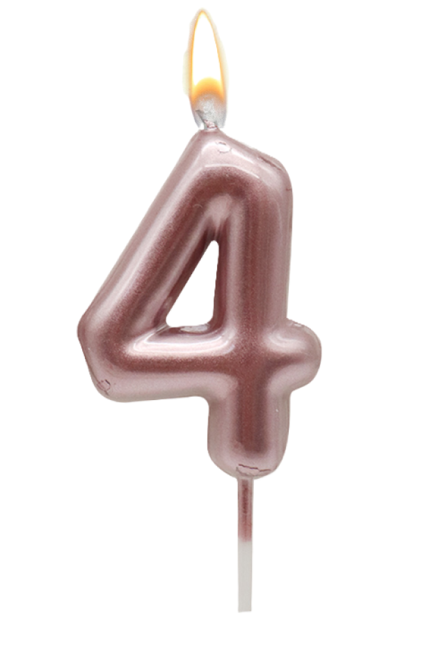 Candelina oro rosa n. 4 8.5cm