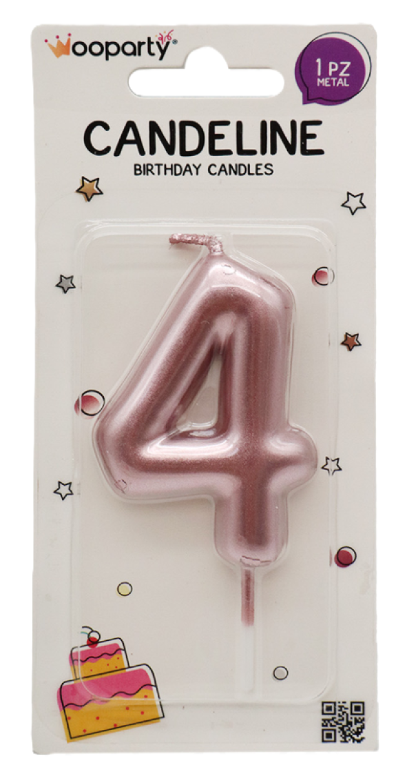 Candelina oro rosa n. 4 8.5cm