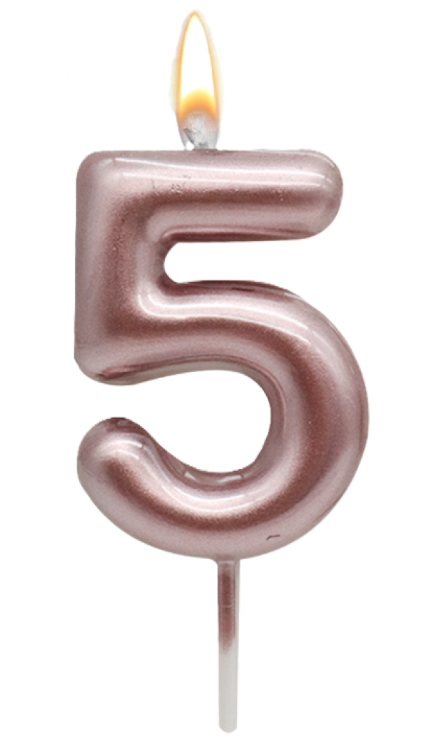 Candelina oro rosa n. 5 8.5cm