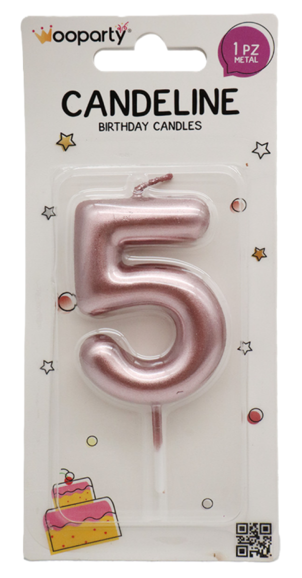 Candelina oro rosa n. 5 8.5cm