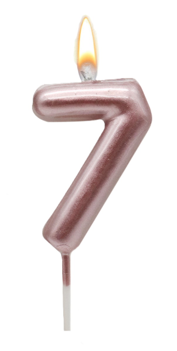 Candelina oro rosa n. 7 8.5cm