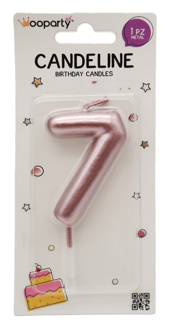 Candelina oro rosa n. 7 8.5cm