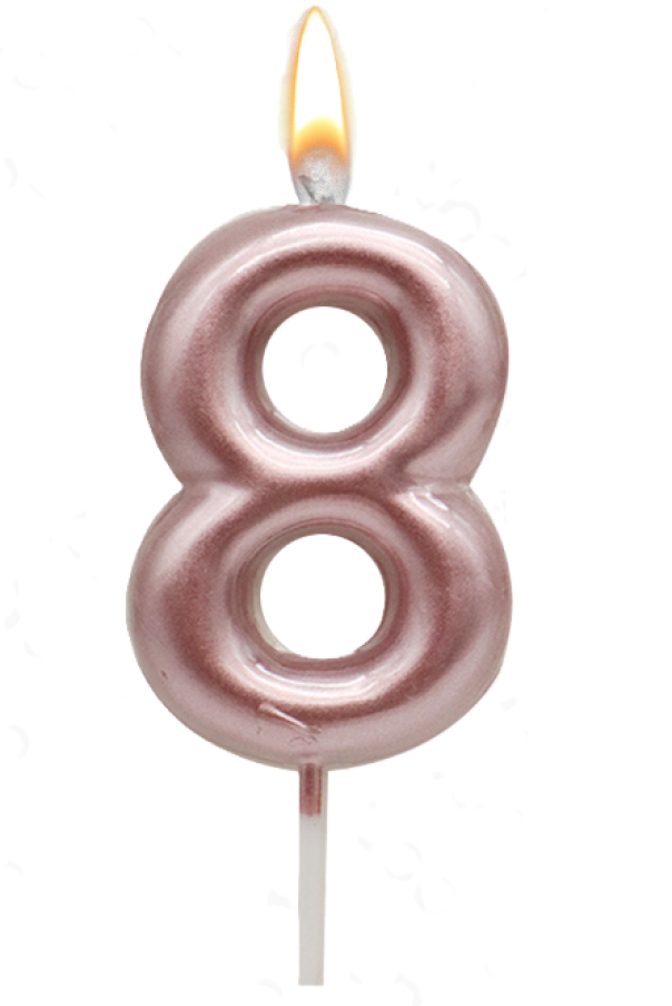 Candelina oro rosa n. 8 8.5cm