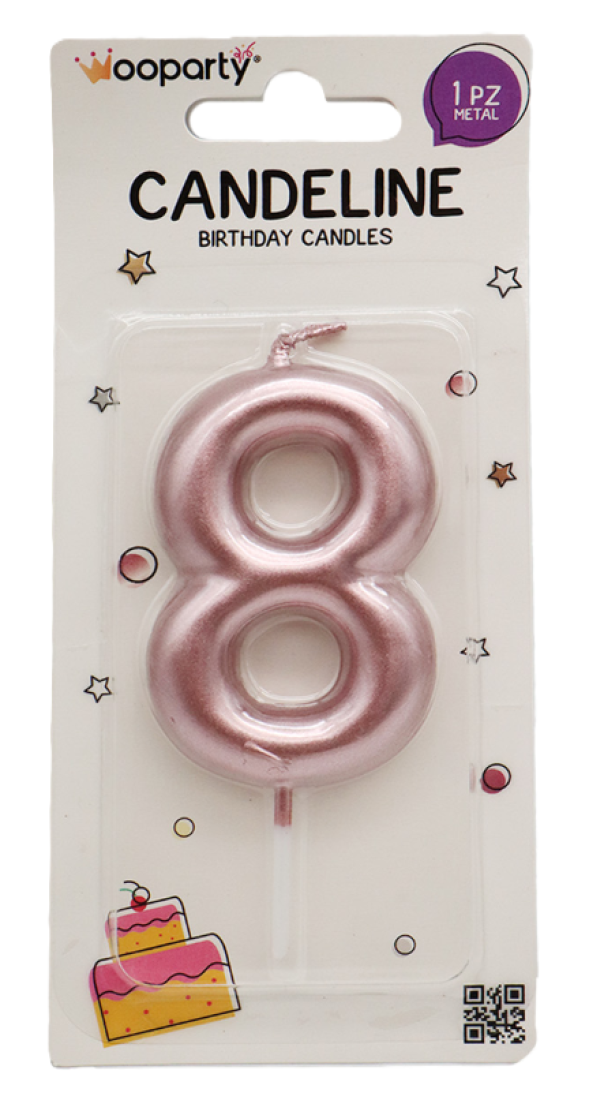 Candelina oro rosa n. 8 8.5cm