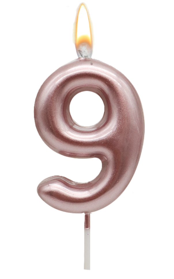 Candelina oro rosa n. 9 8.5cm