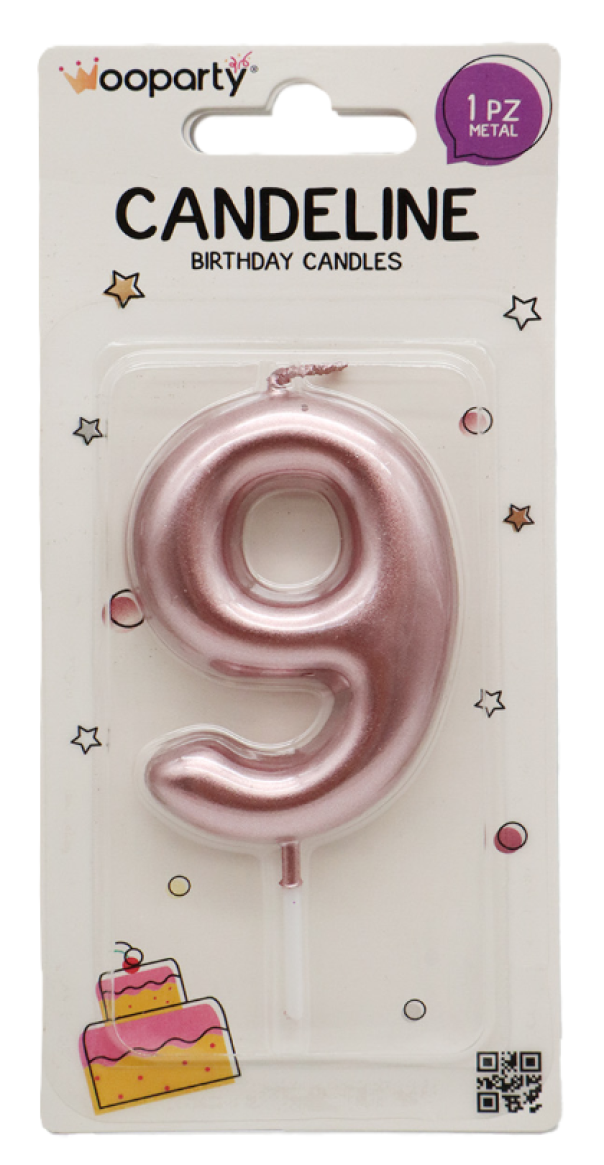 Candelina oro rosa n. 9 8.5cm