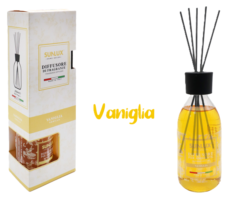 Diffusore per ambiente Vaniglia 250ml 5 bastoncini