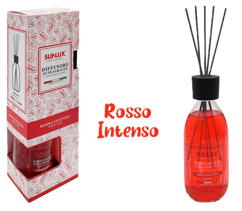 Diffusore per ambiente Rosso Intenso 250ml 5 bastoncini