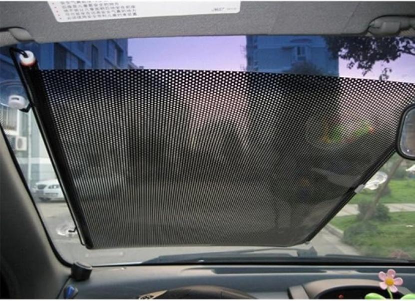 Tendina parasole retrattile, per parabrezza, finestrini laterali e lunotto posteriore, 40x60cm, colore nero