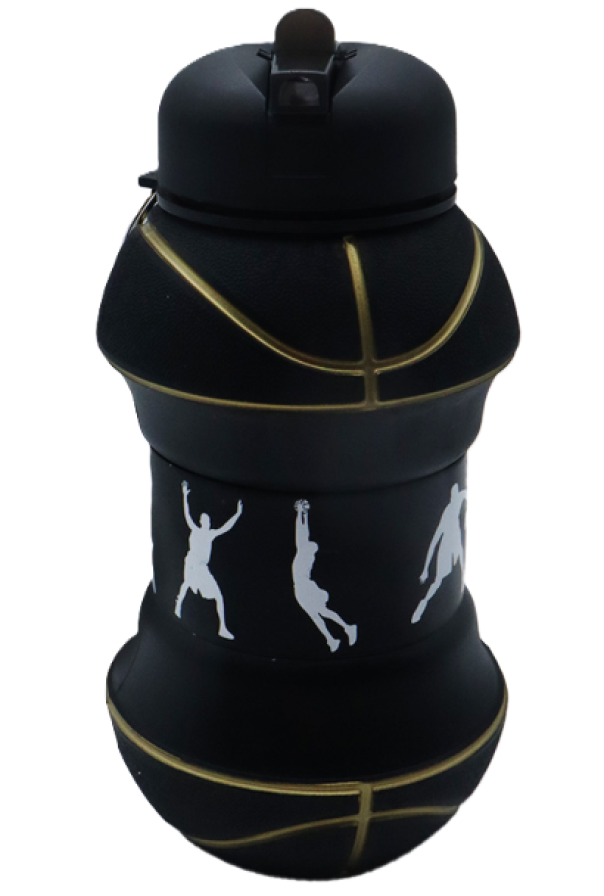 Borraccia Pieghevole palla da Basket 230-550ml in silicone + PP
