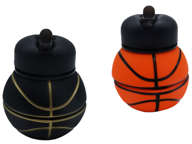 Borraccia Pieghevole palla da Basket 230-550ml in silicone + PP