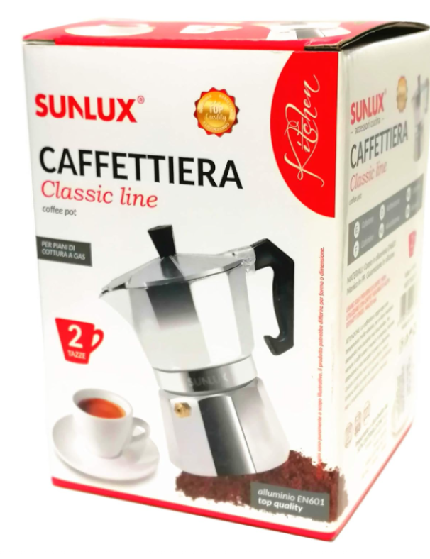 Caffettiera classic 2 tazze in alluminio EN601 13.5cm