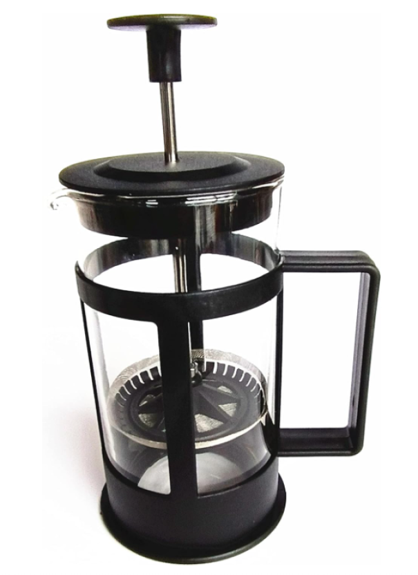 Caffettiera a pressione 350ml in acciaio inox e vetro