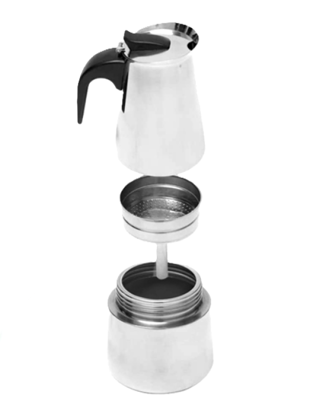 Caffettiera elegance 4 tazze in acciaio