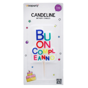 Candelina buon compleanno 10cm multicolore