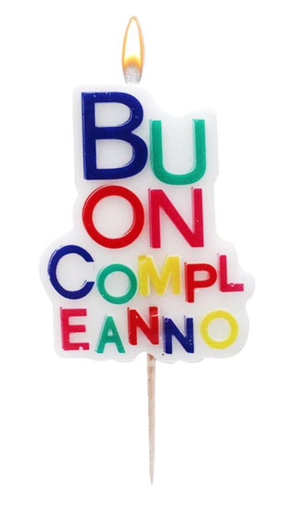Candelina Buon Compleanno 10cm multicolore