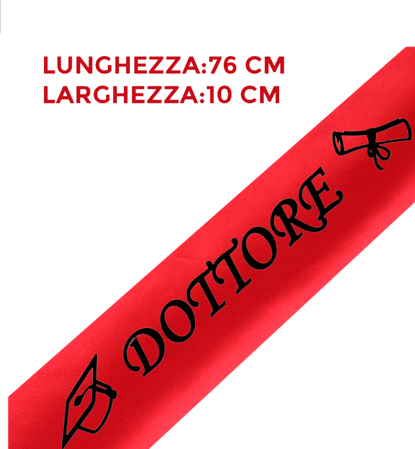 Corona Laurea + Fascia Laurea Dottore rossa