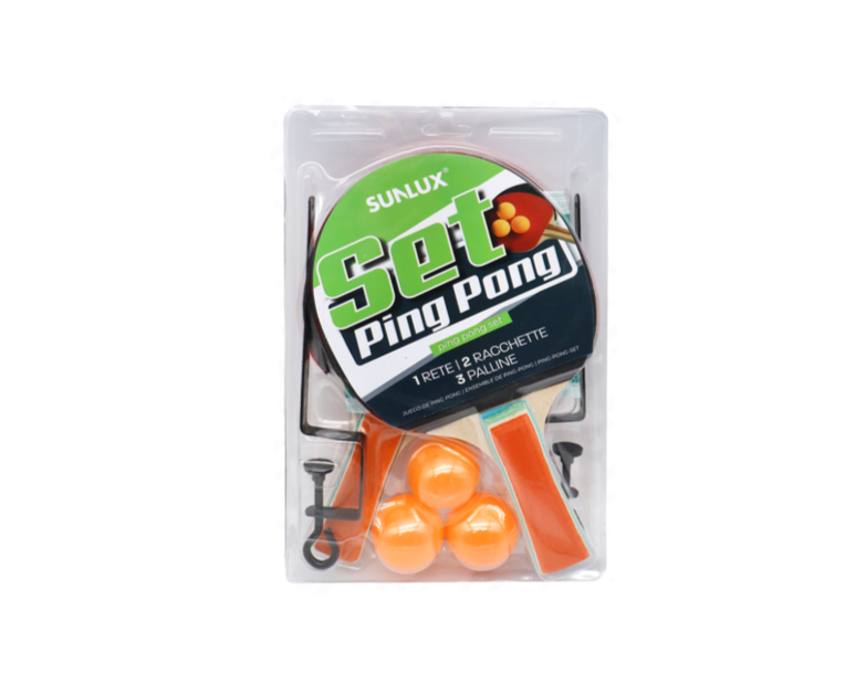 Set da Pin Pong 2 racchette, 3 palline, 1 rete