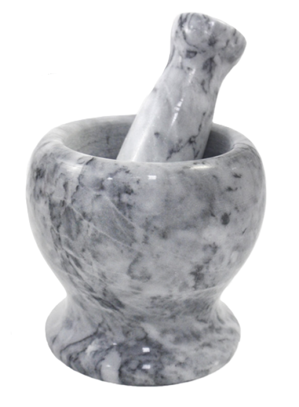 Mortaio in marmo con pestello 10.5x10.5cm