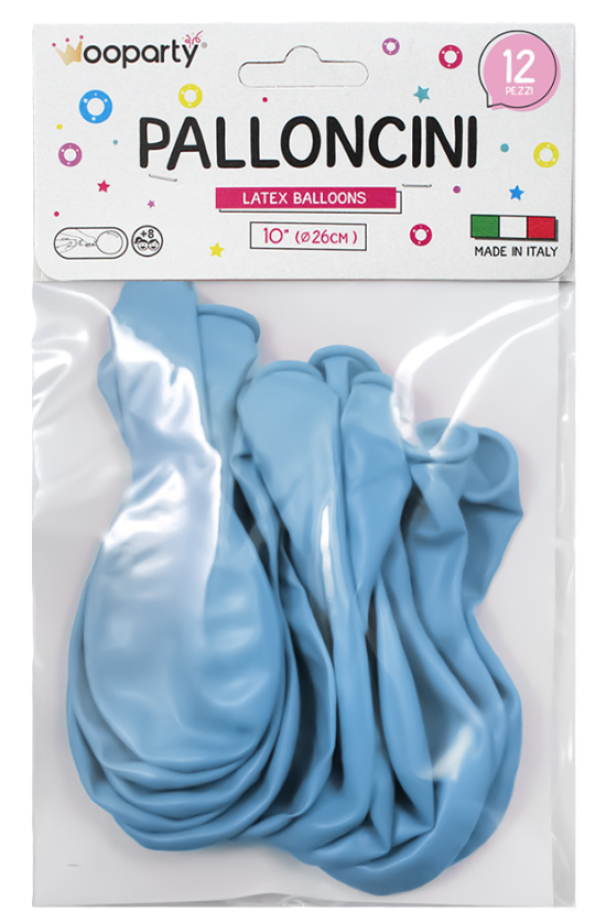 Palloncini Celeste Pastel 26cm 12 pezzi