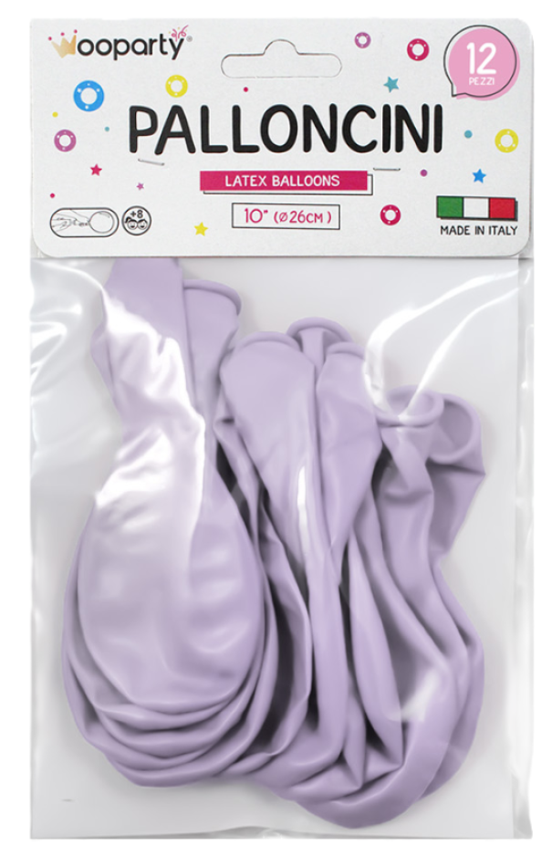 Palloncini Lilla Pastel 26cm confezione da 12